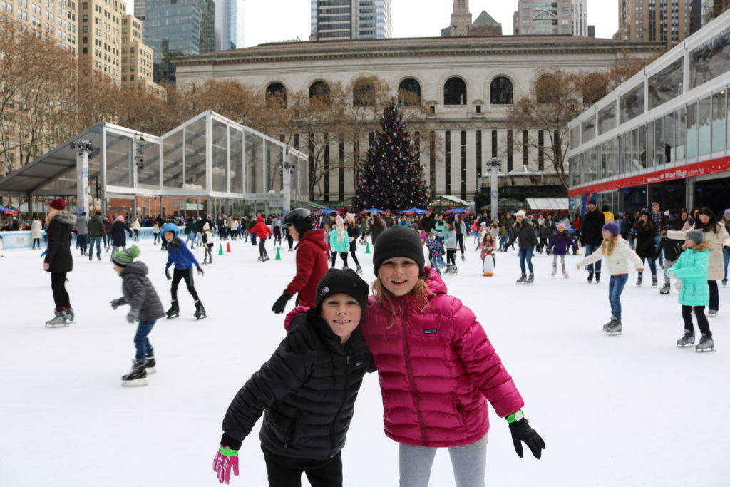 Ice skating Bryant Park New York City